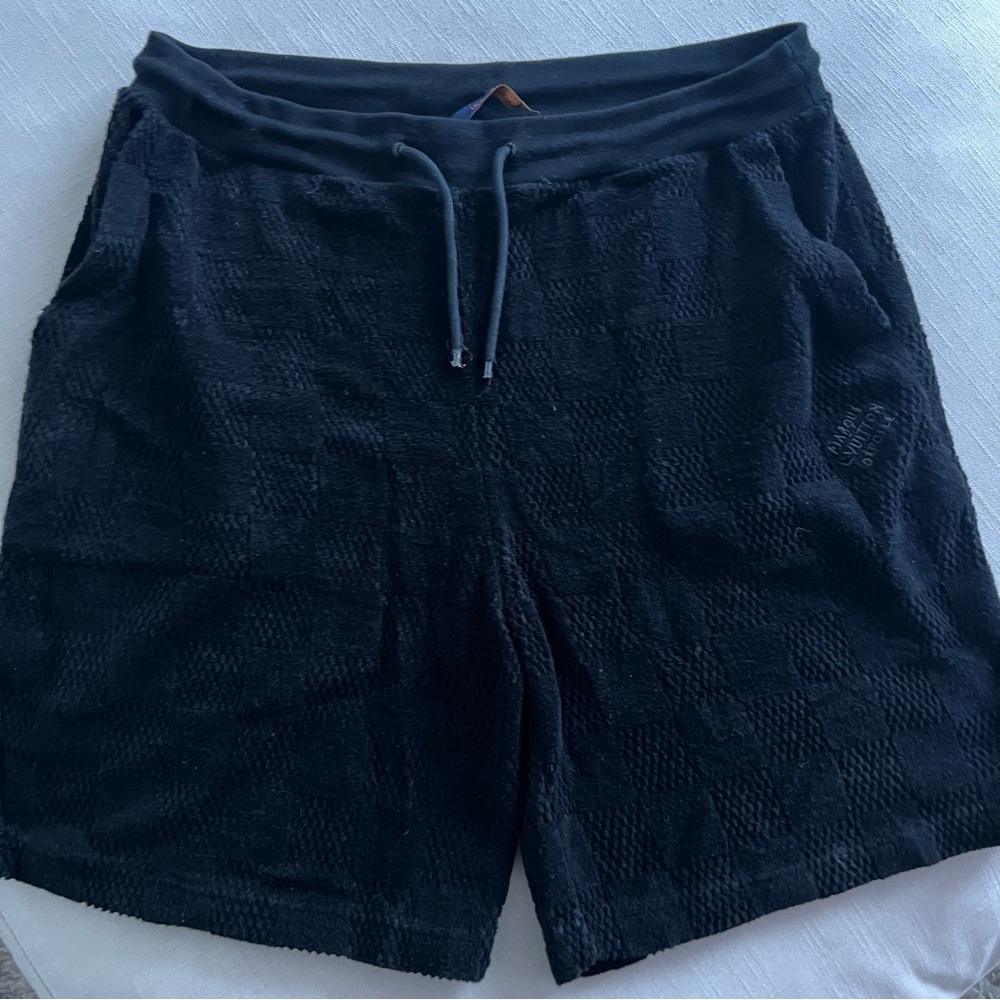 Louis Vuitton Men’s Terry Monogram Embossed Towel Shorts Black | US Medium